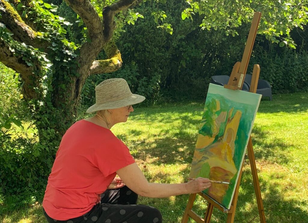 Lekker schilderen in de tuin tijdens de schildervakantie